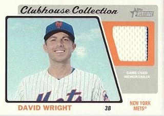 2015 Topps Heritage Clubhouse Collection Relics #CCR-DW David Wright Game Worn Jersey Baseball Card - White Jersey Swatch - Near Mint to Mint