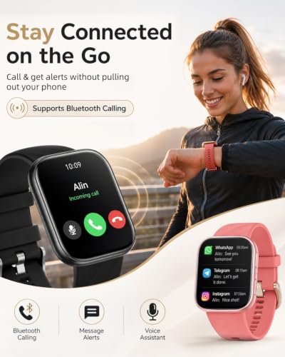 Image of MorePro Health Fitness Tracker (Make /Answer Call), 24 /7 Heart Monitor with Blood Pressure, Blood Oxygen, Sleep Tracking, 120+ Sports Modes Smart Watch with 7-Day Battery, Compatible with iOS Android