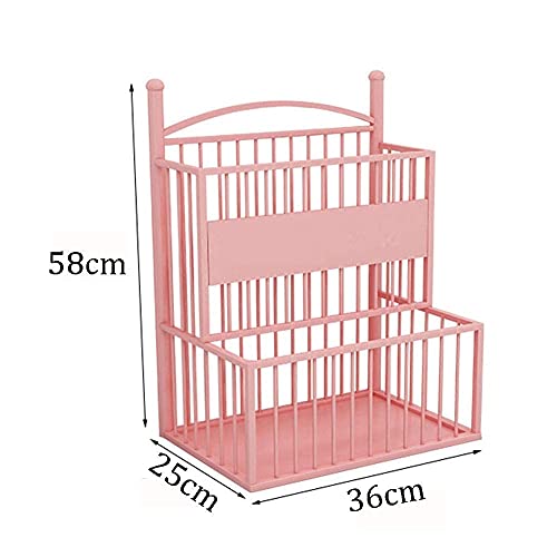 Support de rangement pour parapluies rose grand format en métal