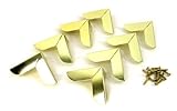 8pc. Art Deco-style Shiny Gold-plated Box & Trunk Corners
