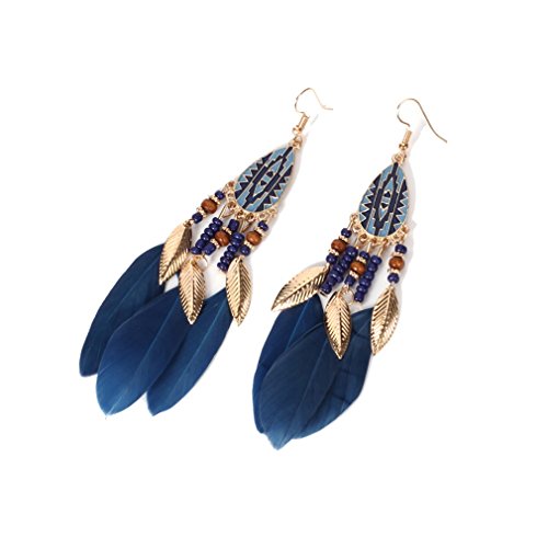YAZILIND hameçon boucles d'oreilles style bohème perles ornements hypoallergéniques (lac bleu)