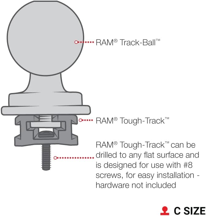 Miniatura 7 de RAM MOUNTS Bola de seguimiento con accesorio de perno en T RAP-354U-TRA1 con bola de tamaño C de 1.5"
