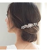 Brishow Crystal Bride Wedding Hair Comb Bridal Hair Pieces Pearl Hair Accessories for Women and G...