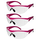 Safety Girl Navigator Safety Glasses (3 Pair-Pink Frame-Clear Lense)