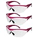 Safety Girl Navigator Safety Glasses (3 Pair-Pink Frame-Clear Lense)