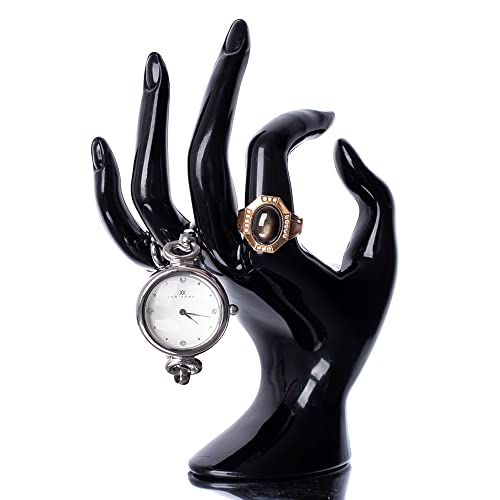 Image of Maxsirui Hand Form Ring Holder Jewelry Display Organization Rack Bracelet Ring Watch Stand Support Aesthetic Y2k Room Decor (Black)