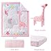 TCOYIWL 4-Piece Crib Bedding Set for Baby Boys Girls, Infant Toddler Nursery Baby Bedding Sets Includes Cartoon Quilt, Fitted Crib Sheet, Crib Skirt and Plush Giraffe Toy