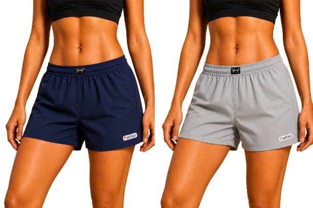 Women's Cotton Boxer Shorts (Pack of 2) | Soft & Lounge Shorts Set | Comfortable Elasticated Waistband Sleep Shorts & Nightwear for Women-image-0