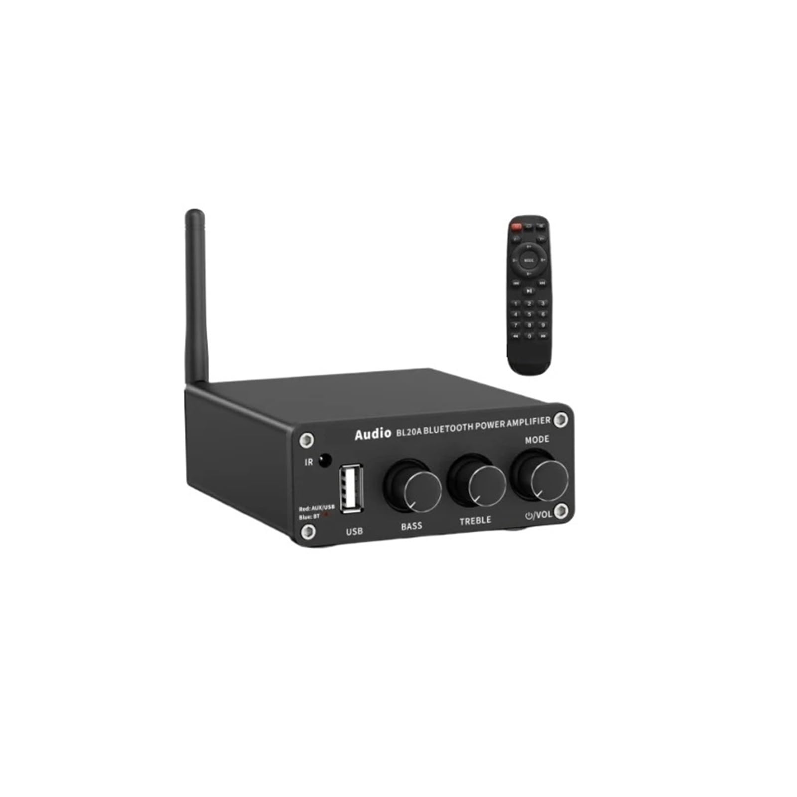 Amplificatore di potenza audio Bluetooth BL20A 2.1CH 100W Mini HiFi Amplificatore Bassi Acuti con telecomando Per l'home cinema