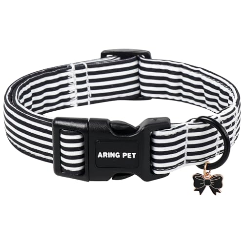 Image of ARING PET Black Striped Dog Collar for Small Medium Large Boy Girl Dogs-XS