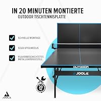 JOOLA Tischtennisplatte Outdoor J200A - Profi Tischtennistisch 6 MM Aluminium-Verbundoberfläche Wetterfest - Klappbares Untergestell – Schneller Aufbau, Grau, 274 x 152,5 x 76 cm – Ansicht 2