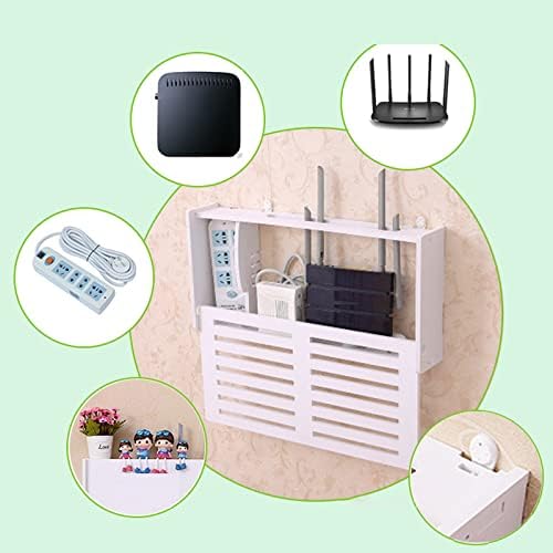 FACULX Wall-mounted WiFi Storage Box,Wall Hanging Wifi Router Storage Shelf TV Set-top Box Wall Storage Decorative Box