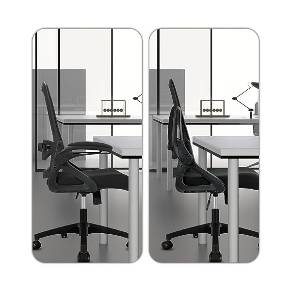 Milacyee Bürostuhl Ergonomischer,Bürostuhl mit klappbaren Armlehnen,Höhenverstellbarer Drehstuhl,Computerstuhl mit Verstellbarer Lendenwirbelstütze und leisen Rollen,Chefsessel mit 110KG Tragfähigkeit – Bild 8