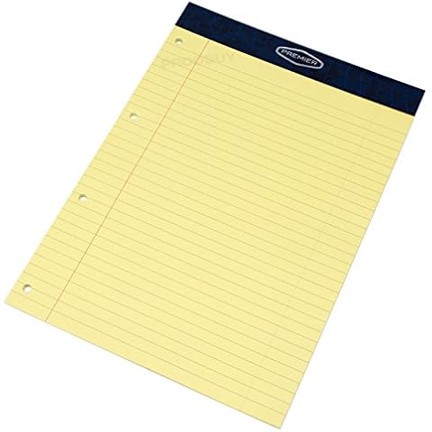 [Pack of 5] Memory Aid A4 Yellow 50 Sheet (100 Page) Paper Notepad Refill Legal Lined Writing Pads Cover