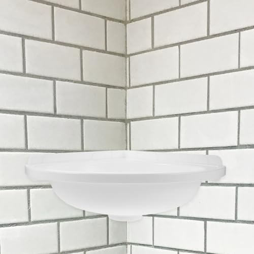 Lavabo d'angle mural triangulaire blanc plastique évier compact - 7
