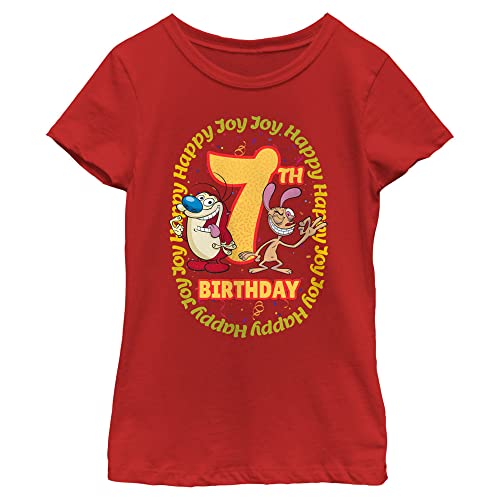 T-shirt Ren Stimpy fille 7 ans vêtement anniversaire enfant manches courtes