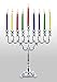 Ner Mitzvah Hanukkah Menorah Candles Dreidels, Chanukah Guide Complete Set - Metal, Standard Version