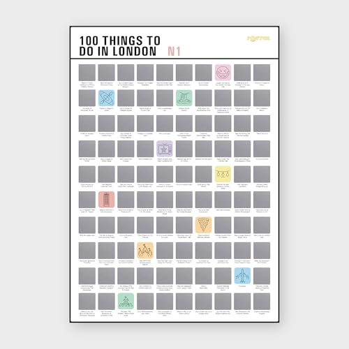 100 Things To Do In London Scratch Off Poster - London UK Bucket List - A2 (42 x 59.4 cm)
