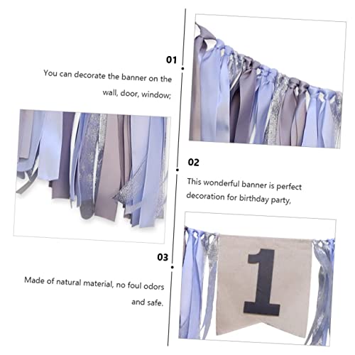 MERRYHAPY 1Pc Banner De Aniversário Puxar Bandeira Bolo Toppers Cadeiras Altas Para Cadeira Para Orn