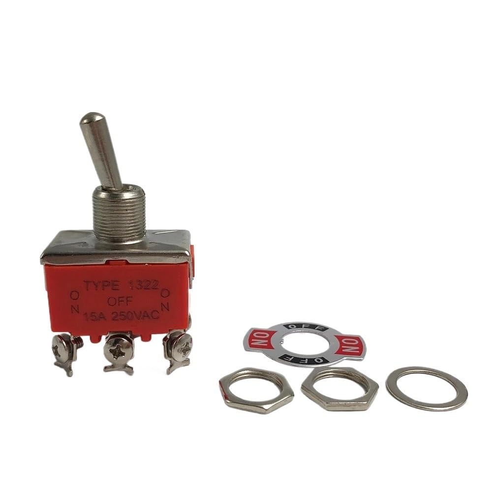 12mm Toggle Rocker Switch 6 Pins 2 Position/3 Position ON-Off ON-Off-ON Terminals 1321/1322 10Pcs(1122(3pin ON-Off-ON))
