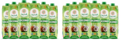Image of Only Earth Coconut Drink | Best for Coffee, Tea, Cereals, Shakes or As Is | 40% Coconut Water + 59% Coconut Milk | Dairy Free | Unsweetened | Plant-Based | Source of Calcium | Preservatives Free | No Added Sugar | No Trans-Fat |Thai Coconuts (Pack of 12)