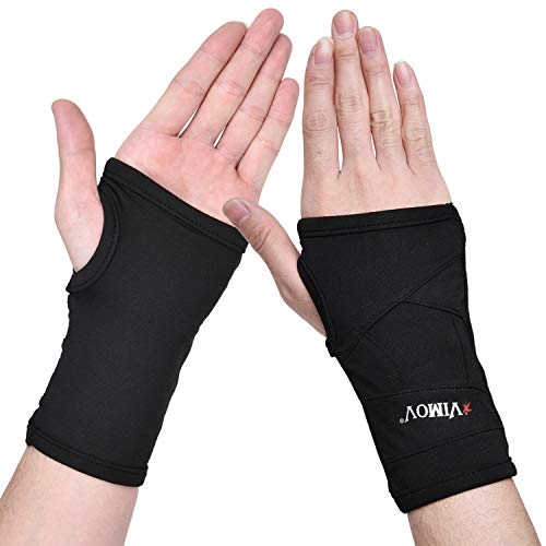 VIMOV 2-Pack Deporte de la Muñequeras Mangas de Protección para Las Manos y Apoyo Ligero Adecuado para Baloncesto, Béisbol, Tenis