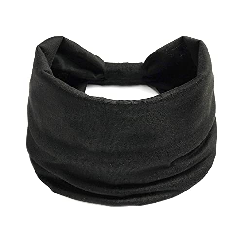 Image of XFYT Premium Workout Gym Sports Hairband | Soft Elegant Sweat Absorbent Stylish Stretchable Wide Headband for Men & Women (Black)
