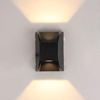 Black Outside Lights Waterproof Wall Lamp IP65 Aluminum Sconce, Up Down Exterior Lighting Fixtures, Outdoor Wall Mounted Lamps for Porch Backyard Garden Patio Entryway (Color : 4500k)