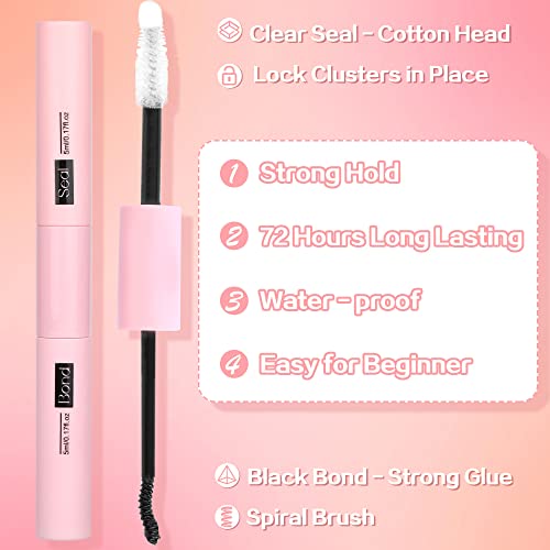 Diy Lash Extension Kit 200Pcs Lash Clusters With Bond And Seal Individual Lashes Kit Cluster Lashes Wispy C D Curl False Eyelash Clusters By Ruairie #TOP4