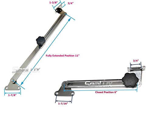 Sealux Marine Premium 316 Ss Hatch Lid Stay, Support And Adjuster 6" To 11" (Small) #TOP1