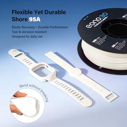 Image of Matte TPU Filament 1.75mm, 1kg - Shore 95A Flexible & Durable TPU, Matte White, Low-Gloss Matte Finish, Minimal Layer Lines, for Phone Cases, Wearables & Functional Parts