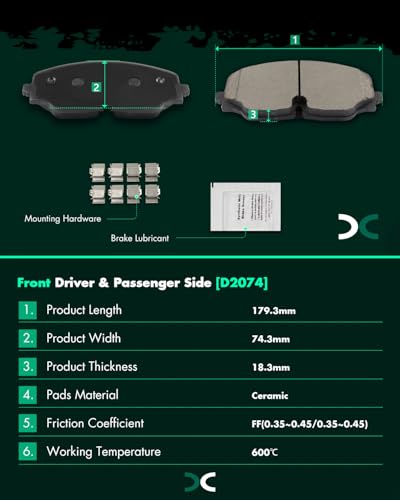Image of SCITOO D2074 D1761 Front Ceramic Rear Ceramic Brake Pad Sets | 2018-2022 For Volkswagen For Atlas,2020-2022 For Atlas Cross Sport