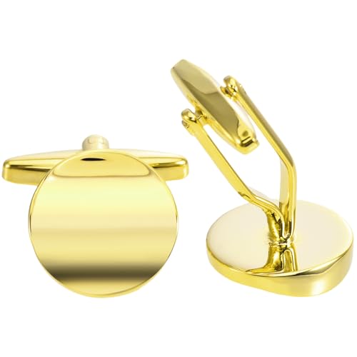 Mancuernillas redondas con diseño ondulado para hombre y mujer miniatura 5