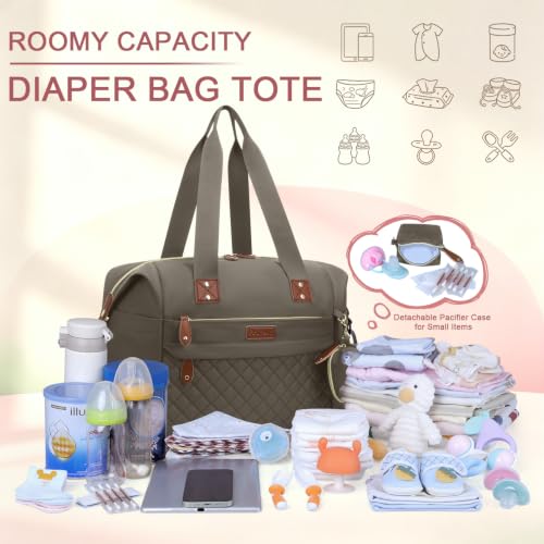 Image of Pritent Diaper Bag - Baby Diaper Bag Waterproof Large Maternity Travel Baby Bag for Mom and Dad