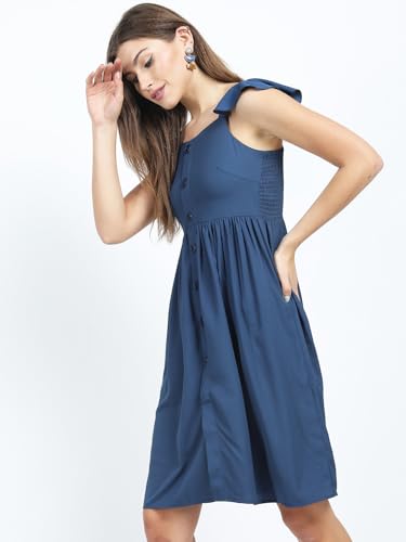 Image of Tokyo Talkies Women's Sleeveless Sweet Heart Neck Solid Dresses | Stylish Dresses | Casual Dresses