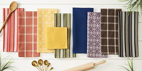 Dii Assorted Woven Kitchen Set, Dishtowel, 18X28, Dishcloth, 13X13, Spice, 5 Piece #TOP7