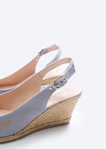 VISCATA Palomera Women's Sandals Espadrille Canvas Slingback Buckle Wedges