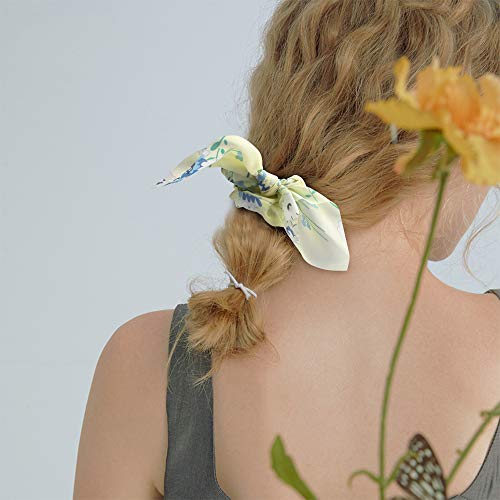Aoprie 20Pcs Hair Bunny Scrunchies With Bow Elegant Hair Elastics Bunny Ear Scrunchies Chiffon Scrunchies Hair Bow Chiffon Ponytail Holder Bobbles Soft Bow Scrunchies For Women Hair Bands Hair Ties #TOP6