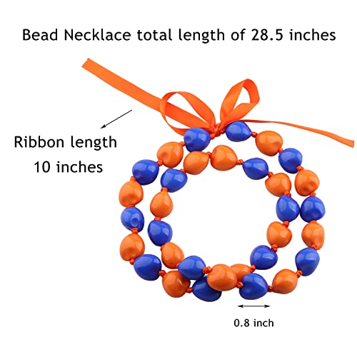 BNQL Hawaiian Kukui Nut Lei Necklace Graduation Leis Chunky Beaded Necklace with Ribbon Graduation Gifts for Her Him2
