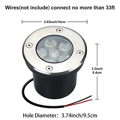 JESLED Outdoor Landscape Lights, 6W LED In Ground Well Lights, 12V 24V 3000K Warm White, IP67 Waterproof Low Voltage Landscaping Spotlight for Driveway Deck Step Yard Fence Garden Pathway (6 Pack)