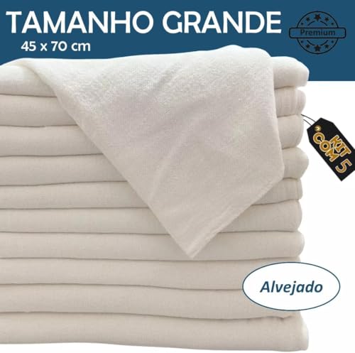 Pano de Chão Grande Grosso Saco Alvejado 45x70cm (Kit com 5)