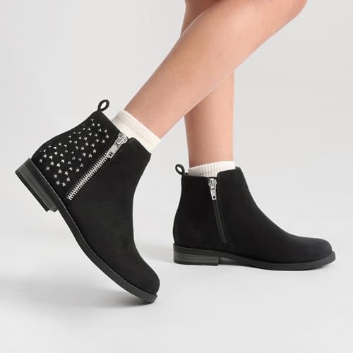 DREAM PAIRS Girls Ankle Boots with Side Zipper Low Heels Toddler/Little Kid/Big Kid2