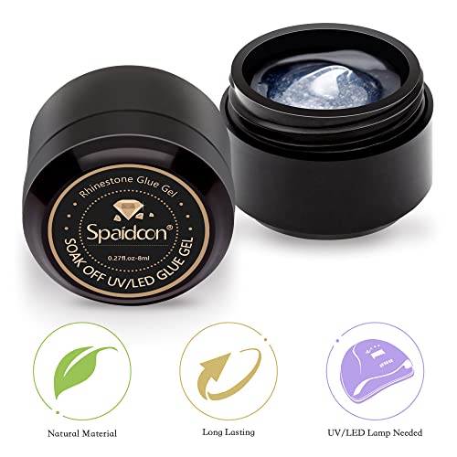 Spaidoon 3D Flowers For Nails Design, Nail Rhinestones And Half Pearls For Nail Art Decoration, White Flower And Butterfly Nail Charms Sticker With Caviar Beads, Rhinestone Glue And Rhinestone Picker #TOP5