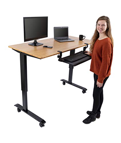 Stand Up Desk Store Large Clamp-On Retractable Adjustable Height Under Desk Keyboard Tray | for Desks Up to 1.5" (Large, 33" Wide) - Thumbnail 2