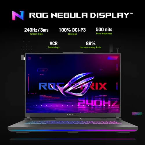 Image of ASUS ROG Strix G18 Gaming Laptop, Intel 24-Core Ultra 9 275HX, GeForce RTX 5070TI, 18-inch 2.5K WQXGA 240Hz /3ms Nebula Display, 64GB RAM + 4TB SSD, Windows 11 Pro, 4-zone RGB Backlit Keyboard, Wi-Fi 7