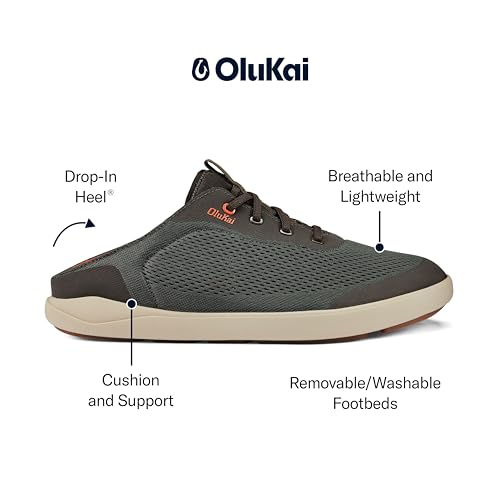 OLUKAI Moku Pae Men's Boat Shoes, Water Resistant & Breathable Mesh, Easy Slip On Design, Quick-Drying & Enhanced Traction - Image 5