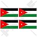 Jordanie Drapeau jordaniennes 5,1 cm (50 mm) bumper-helmet en vinyle autocollants, Stickers x4