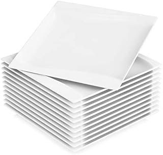 MALACASA, Series Flora, 10.25" Dinner Plates Wave Shaped Ivory White Porcelain China Large Dinner Plate Sets, Set of 6