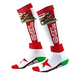 O'NEAL | Mountainbike Motocross Socken | MTB Downhill Freeride | Schweißabsorbierend, Verstärkter Fersen & Sohlenbereich | Pro MX California| Unisex | Erwachsene | Rot Weiß | One Size