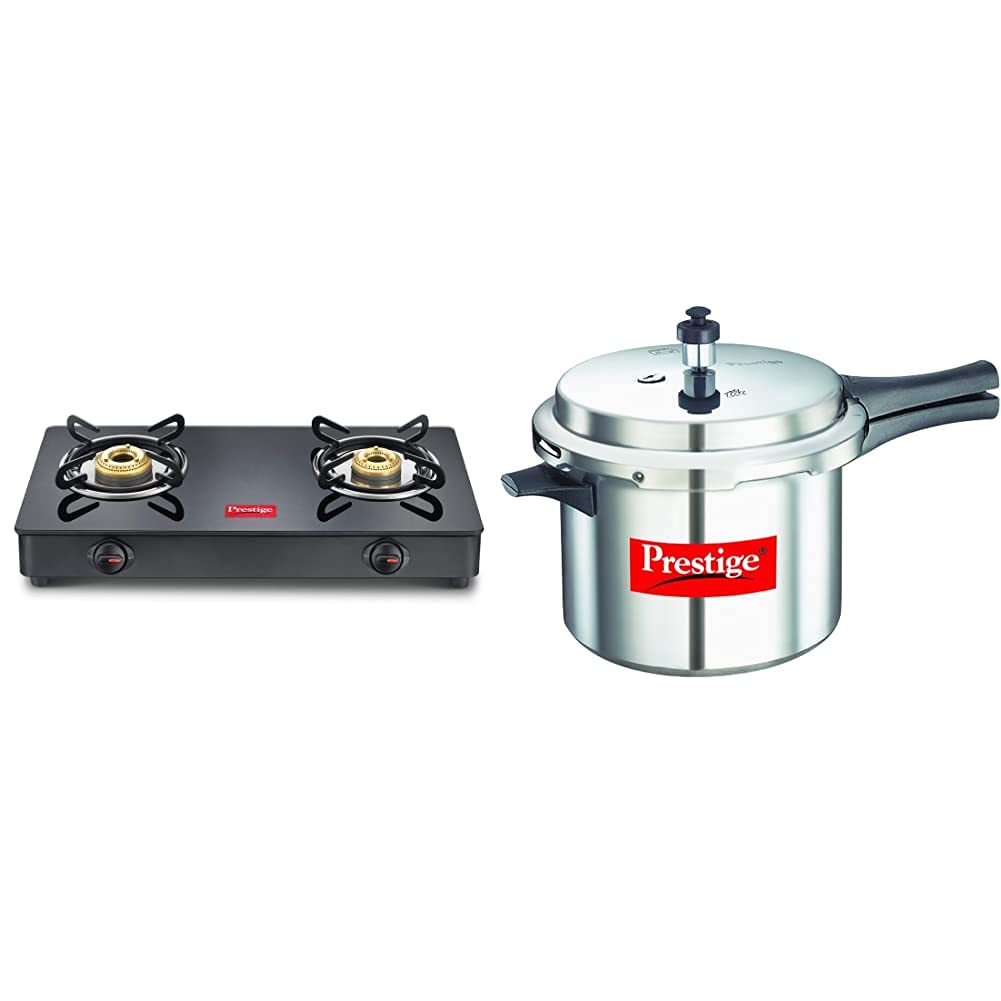 Buy Prestige IRIS LPG Stove, 2 Burner, Black, Powder coater Mild Steel